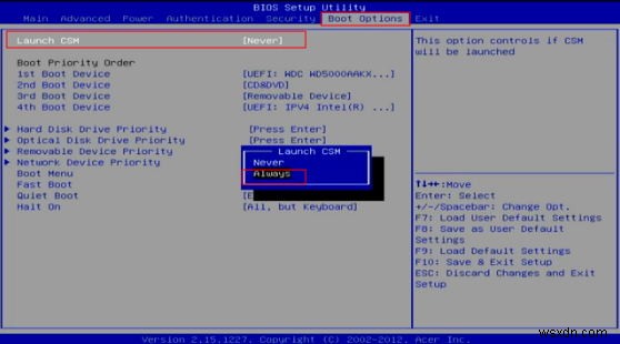 วิธีการกู้คืนรหัสผ่าน Windows 8/8.1/10 บนคอมพิวเตอร์ Acer ที่ใช้ UEFI