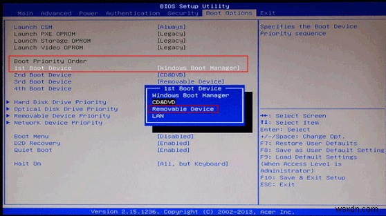 วิธีการกู้คืนรหัสผ่าน Windows 8/8.1/10 บนคอมพิวเตอร์ Acer ที่ใช้ UEFI