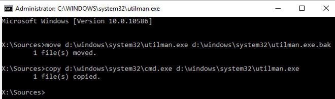 วิธีรีเซ็ตรหัสผ่านที่ลืมใน Windows 10 ด้วยพรอมต์คำสั่ง
