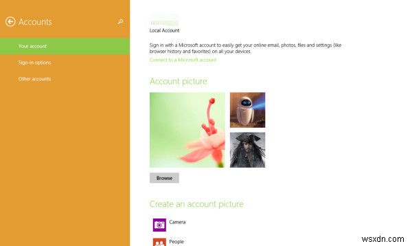 ตัวเลือก 2 อันดับแรกในการเปลี่ยนรูปภาพบัญชีของคุณใน Windows 8 /8.1
