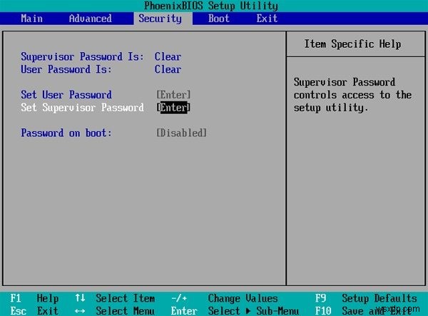 วิธีตั้งรหัสผ่าน BIOS บน Windows 8.1/8 เพื่อความปลอดภัย