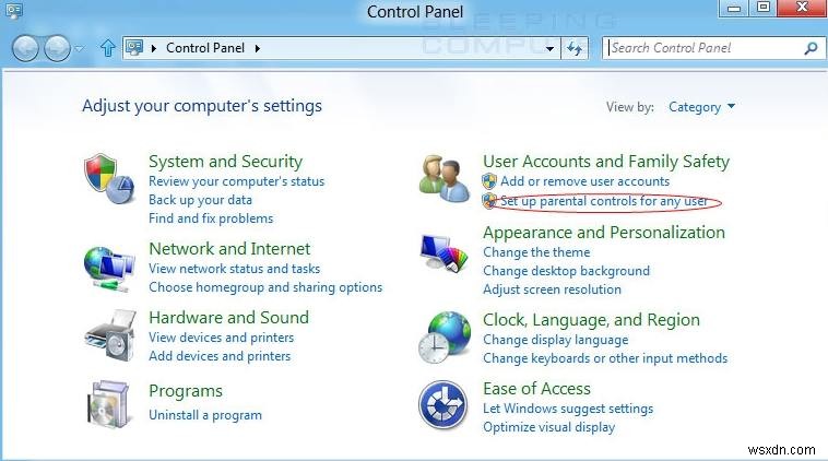 วิธีเปิดใช้งานการควบคุมโดยผู้ปกครองใน Windows 8