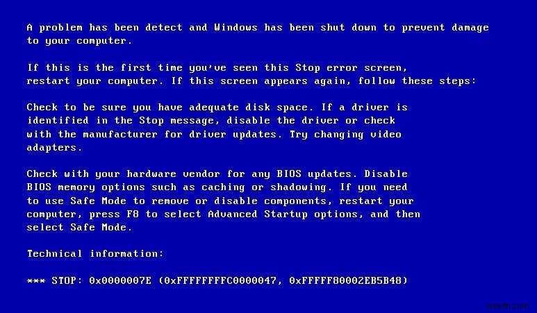 วิธีแก้ไขรหัสข้อผิดพลาดการหยุด 0x0000007E บน Windows 7