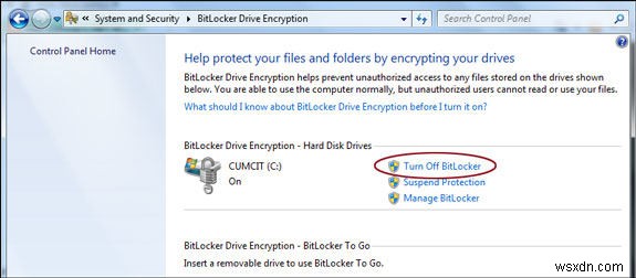 วิธีลบการเข้ารหัสลับไดรฟ์ด้วย BitLocker บน Windows 7