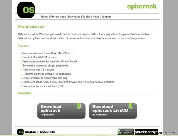 วิธีใช้ Ophcrack บน Windows 7 สำหรับการรีเซ็ตรหัสผ่าน
