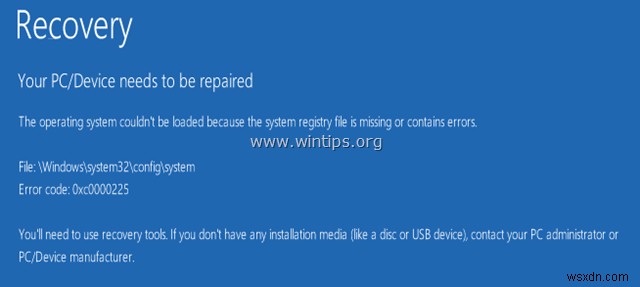 วิธีแก้ไขปัญหาการเริ่มต้นระบบ Windows (Windows ไม่สามารถเริ่มต้น ไม่สามารถซ่อมแซม ไม่สามารถคืนค่าได้)