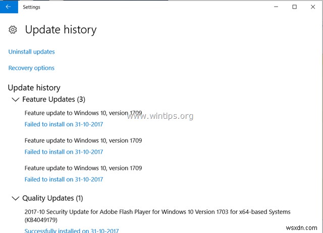 แก้ไข:อัปเดต Windows 10 1709 ไม่สำเร็จ (แก้ไขแล้ว)