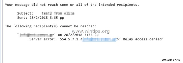 แก้ไข:การเข้าถึงรีเลย์ถูกปฏิเสธ 554 5.7.1 ข้อผิดพลาดใน Outlook (แก้ไขแล้ว)