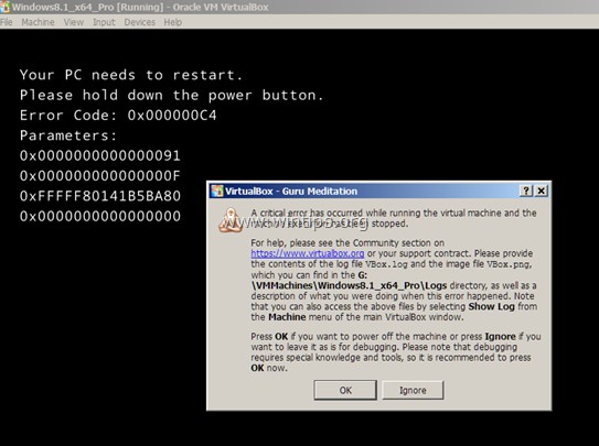 แก้ไข:ข้อผิดพลาด VirtualBox 0x000000C4 (แก้ไขแล้ว)