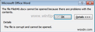 การแก้ไข:ไฟล์ Word เสียหายและไม่สามารถเปิดได้ (กู้คืนไฟล์ Word ที่เสียหาย) 
