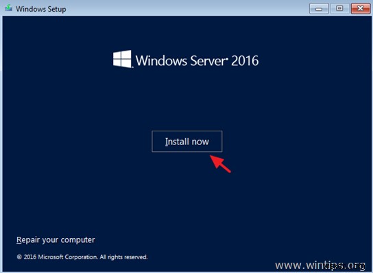 วิธีการติดตั้ง Windows Server 2016 ทีละขั้นตอน