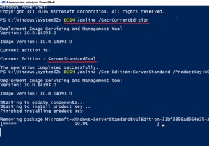 วิธีการแปลงการประเมินเซิร์ฟเวอร์ 2016 เป็นเวอร์ชันที่ได้รับอนุญาต