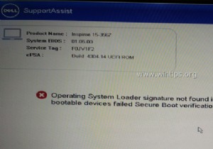 แก้ไข:แล็ปท็อป Dell – ไม่พบลายเซ็นของตัวโหลดระบบปฏิบัติการ/ไม่ถูกต้อง (แก้ไขแล้ว)