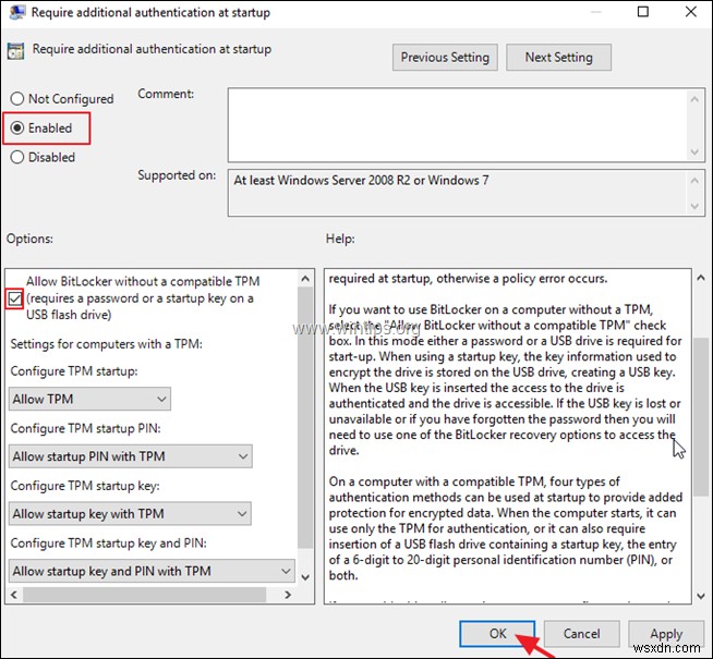 วิธีเข้ารหัสไดรฟ์ C:ด้วย BitLocker ใน Windows 10 Pro &Enterprise