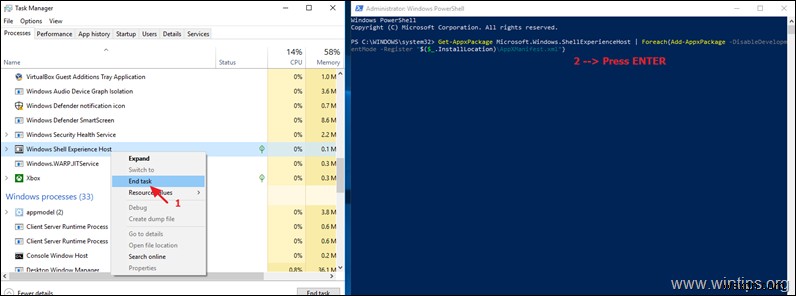 การแก้ไข:การปรับใช้โฮสต์ Windows Shell Experience ล้มเหลวด้วย HRESULT 0x80073D02 (แก้ไขแล้ว)