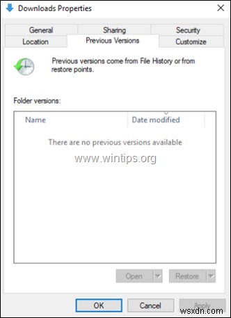 การแก้ไข:ไม่มีเวอร์ชันก่อนหน้า แต่เปิดใช้งานการป้องกันระบบใน Windows 10 (แก้ไขแล้ว) 