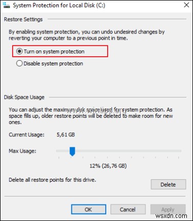 การแก้ไข:ไม่มีเวอร์ชันก่อนหน้า แต่เปิดใช้งานการป้องกันระบบใน Windows 10 (แก้ไขแล้ว) 