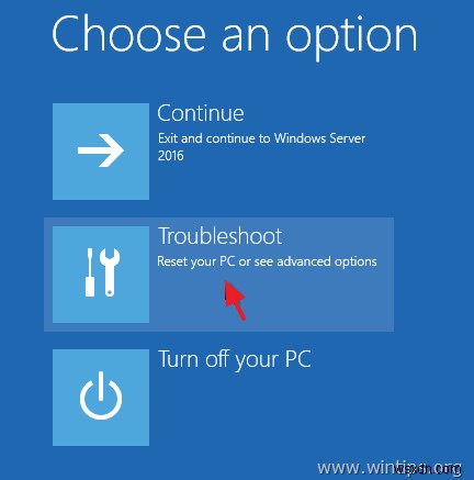 วิธีการกู้คืนเซิร์ฟเวอร์ 2016 จากการสำรองข้อมูลอิมเมจระบบหาก Windows ไม่สามารถบู๊ตได้ตามปกติ (วิธีออฟไลน์)