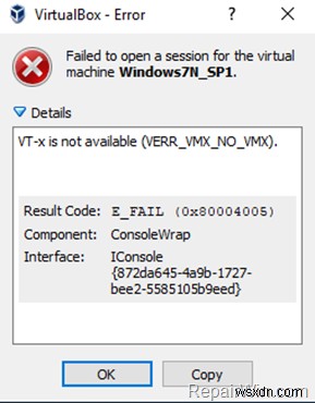 การแก้ไข:ข้อผิดพลาด VirtualBox VT-x ไม่พร้อมใช้งานใน Windows 10 (แก้ไขแล้ว)
