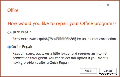 แก้ไข:แอปพลิเคชันไม่สามารถเริ่มได้อย่างถูกต้อง (0xc0000142) ใน Office 2019/2016