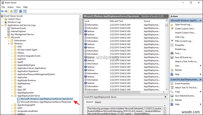 วิธีการดูบันทึกการดำเนินการปรับใช้ที่ล้มเหลวจาก PowerShell &Event Viewer