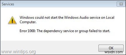 แก้ไข:ไม่มีเสียงใน Windows 10 บริการเสียงไม่สามารถเริ่ม 1068 (แก้ไขแล้ว)