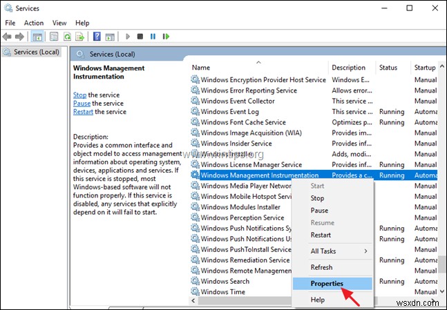 แก้ไข:ผู้ให้บริการ WMI โฮสต์การใช้งาน CPU สูงในระบบปฏิบัติการ Windows 10/8/7 (แก้ไขแล้ว)