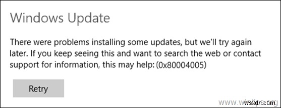 แก้ไข:0x80004005 ข้อผิดพลาดในการอัปเดต Windows ในระบบปฏิบัติการ Windows 10/8/7 (แก้ไขแล้ว)