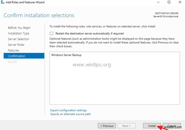 วิธีสำรองข้อมูล Active Directory Server 2016/2012 ด้วย Windows Server Backup