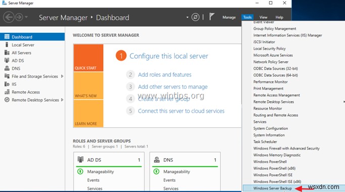 วิธีสำรองข้อมูล Active Directory Server 2016/2012 ด้วย Windows Server Backup