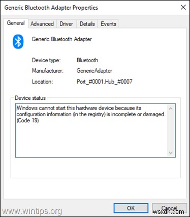 แก้ไข:อะแดปเตอร์ Bluetooth ไม่สามารถเริ่มรหัส 19 (แก้ไขแล้ว)