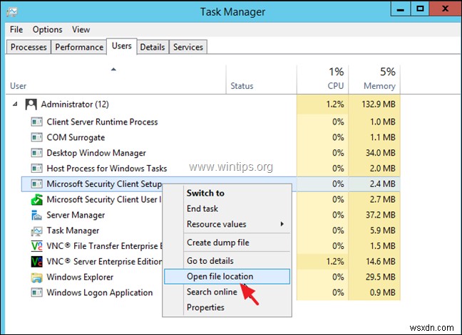 วิธีถอนการติดตั้ง Microsoft Security Essentials จากเซิร์ฟเวอร์ 2012/2012R2 (แก้ไขข้อผิดพลาด 0x8004FF04)