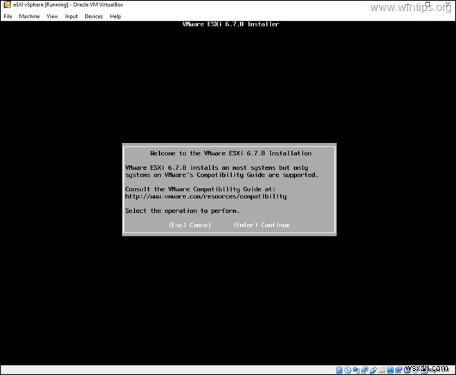 วิธีการติดตั้ง VMware ESXi บน VirtualBox