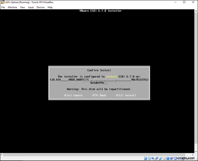 วิธีการติดตั้ง VMware ESXi บน VirtualBox