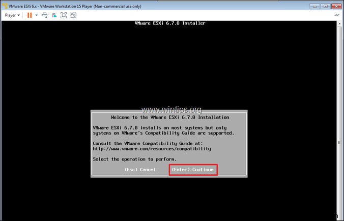 วิธีการติดตั้ง vSphere ESXi 6.7 บน VMware Workstation 15.