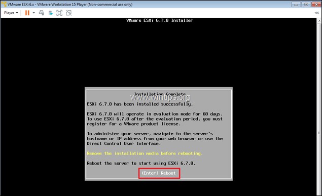 วิธีการติดตั้ง vSphere ESXi 6.7 บน VMware Workstation 15.