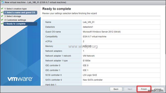 วิธีสร้างเครื่องเสมือนบน vSphere Hypervisor ESXi 6.7 