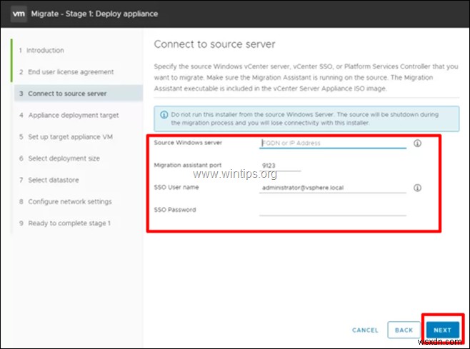 วิธีการย้ายเซิร์ฟเวอร์ VMware vCenter บน Windows ไปยัง VCSA 6.7