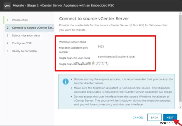 วิธีการย้ายเซิร์ฟเวอร์ VMware vCenter บน Windows ไปยัง VCSA 6.7