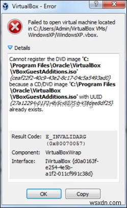 แก้ไข:VirtualBox ไม่สามารถลงทะเบียนอิมเมจดีวีดี (แก้ไขแล้ว)