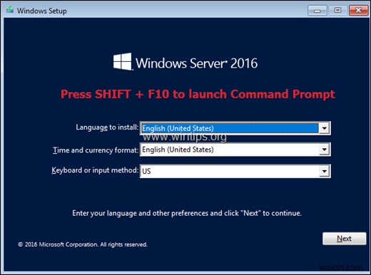 วิธีเปิดใช้งานคีย์ F8 ในเซิร์ฟเวอร์ 2016/2019 ถ้า Windows ไม่สามารถเริ่มต้นได้