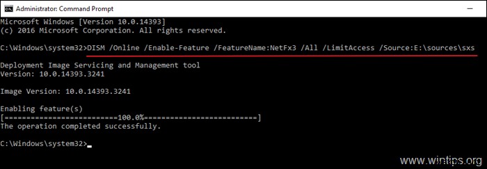 แก้ไข:NET Framework 3.5 0xc004000d ติดตั้งข้อผิดพลาดบนเซิร์ฟเวอร์ 2016 (แก้ไขแล้ว)