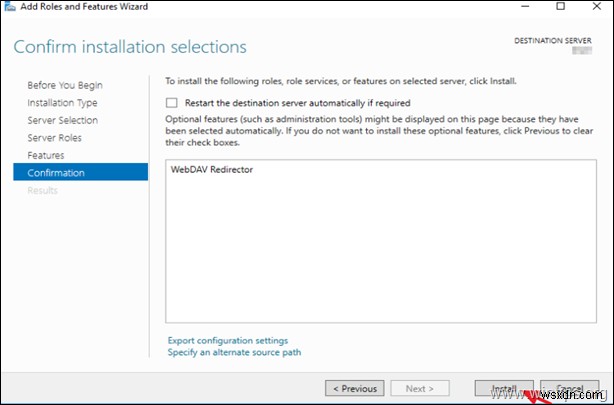 การแก้ไข:บริการ WebClient หายไปในเซิร์ฟเวอร์ 2016/2012 (แก้ไขข้อผิดพลาด 0x80070043:Windows ไม่สามารถเข้าถึงไซต์ SharePoint) 