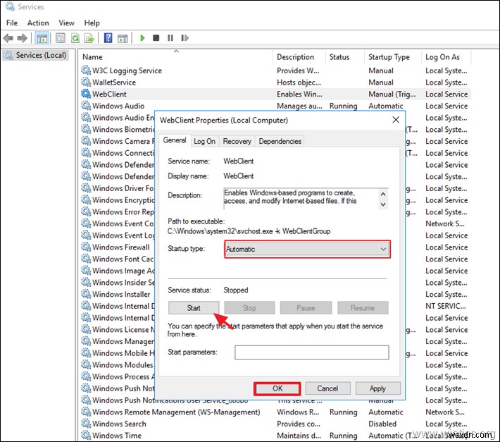 การแก้ไข:บริการ WebClient หายไปในเซิร์ฟเวอร์ 2016/2012 (แก้ไขข้อผิดพลาด 0x80070043:Windows ไม่สามารถเข้าถึงไซต์ SharePoint) 