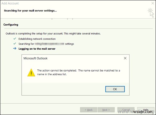 การแก้ไข:ชื่อไม่สามารถจับคู่กับชื่อในรายการที่อยู่ใน Outlook และ Office365 – Exchange (แก้ไขแล้ว) 