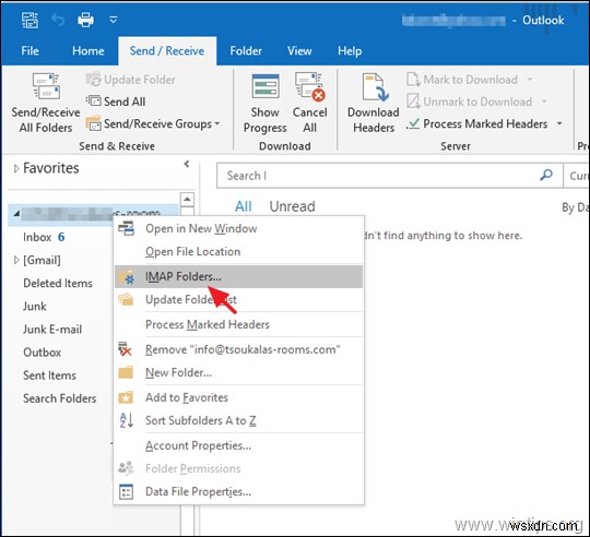 แก้ไข:โฟลเดอร์ IMAP ไม่แสดงในบานหน้าต่าง Outlook (แก้ไขแล้ว)