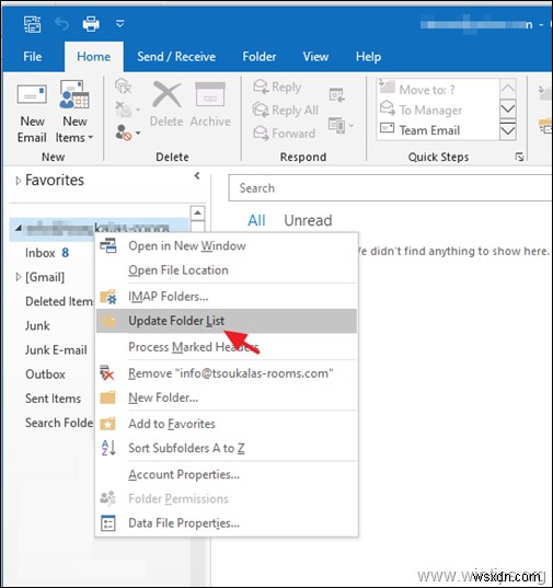 แก้ไข:โฟลเดอร์ IMAP ไม่แสดงในบานหน้าต่าง Outlook (แก้ไขแล้ว)