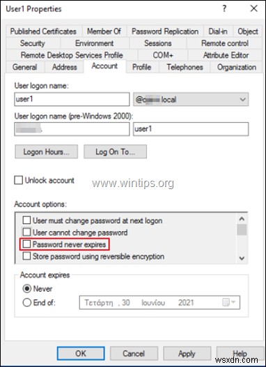 วิธีการเปลี่ยนหรือปิดใช้งานการหมดอายุของรหัสผ่านในโดเมน 2012/2016