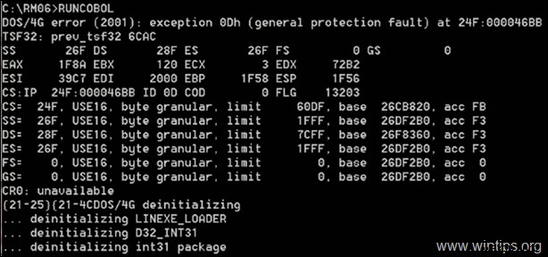 แก้ไข:ข้อผิดพลาด DOS/4G 2001 ข้อยกเว้น 0Dh บน Windows 10 (แก้ไขแล้ว)