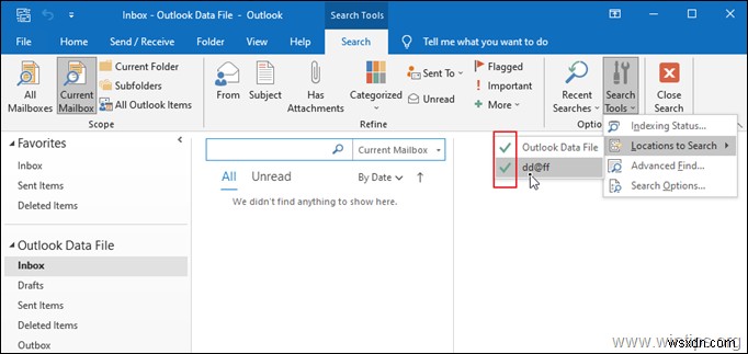 แก้ไข:การค้นหา Outlook 2016 ไม่ทำงาน